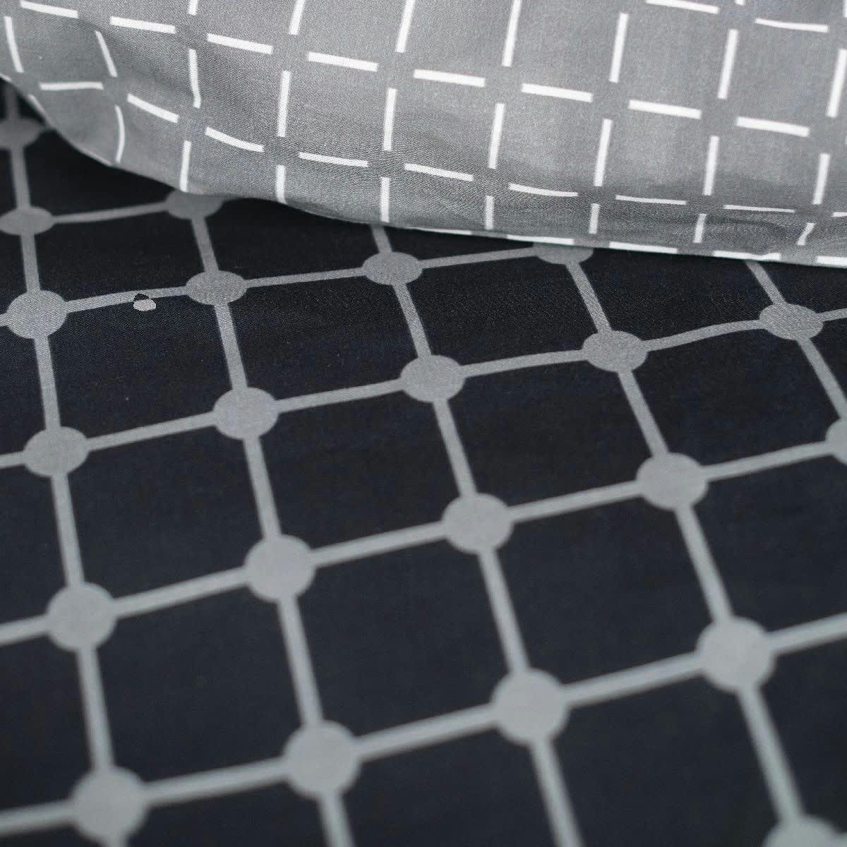 - Parure de lit en Polyester Gris 220x240 cm