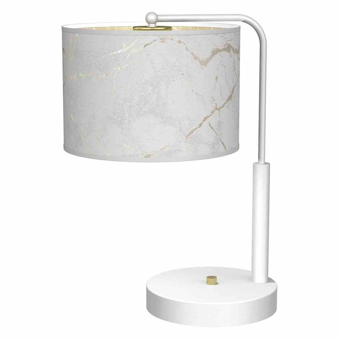 Lampa stołowabiało-złota SENSO 1xE27x40W wys:37cm Milagro
