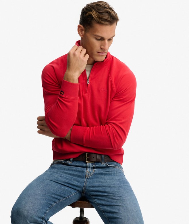 Essential Logo Raglan Henley Sweatshirt