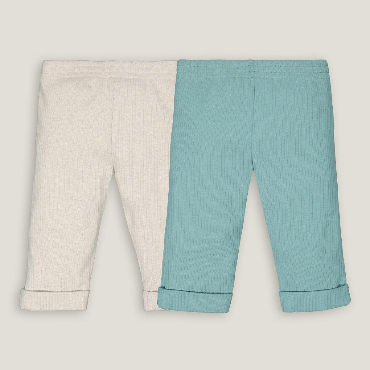 Lot de 2 leggings en côtes plates