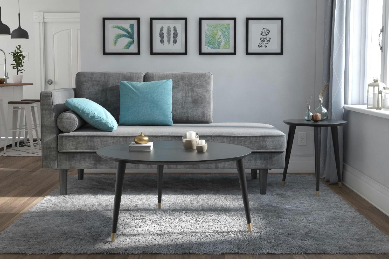 KENNINGTON - Table d'appoint en MDF noir