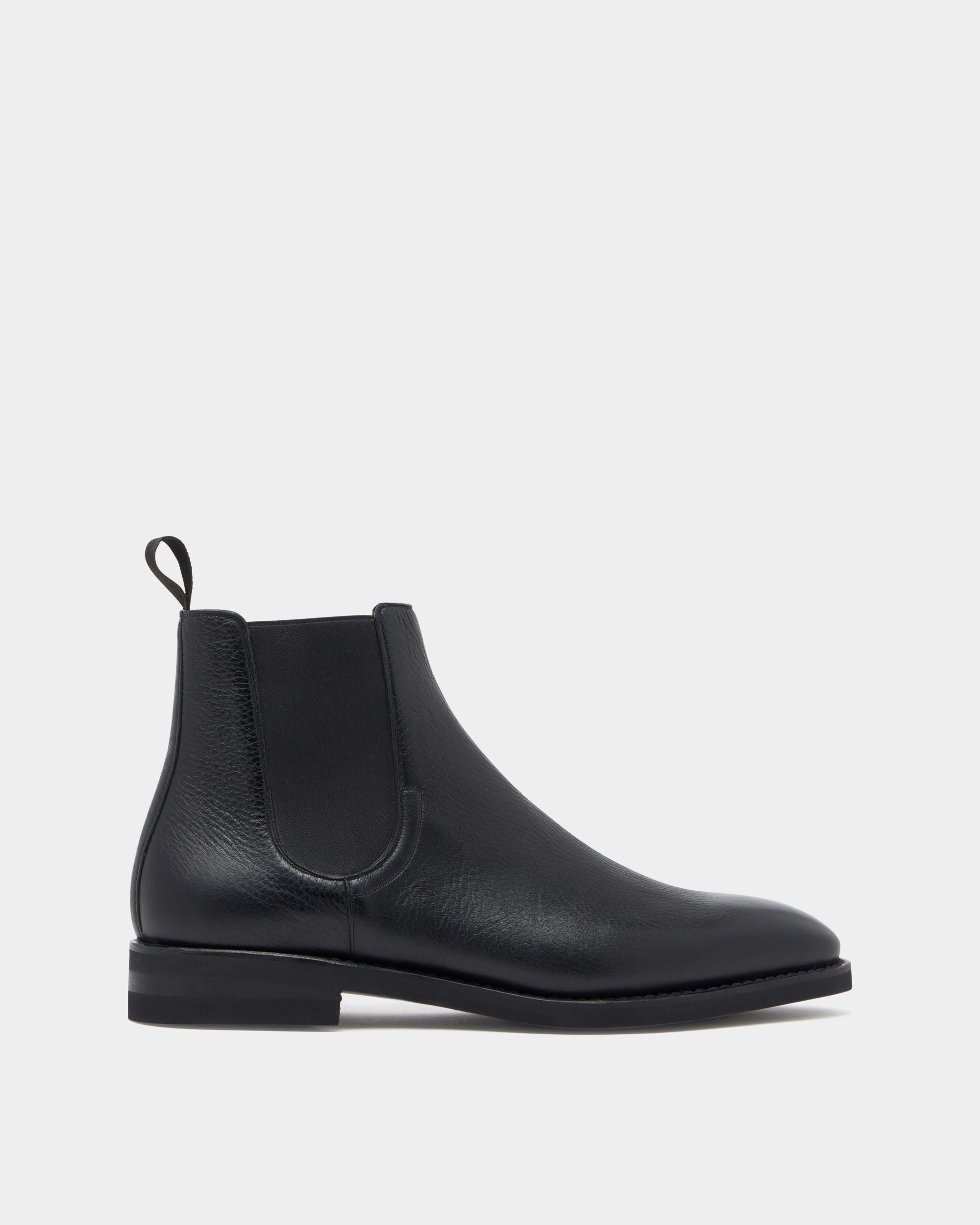 Scribe Un Stiefelette Aus Genarbtem Leder In Schwarz