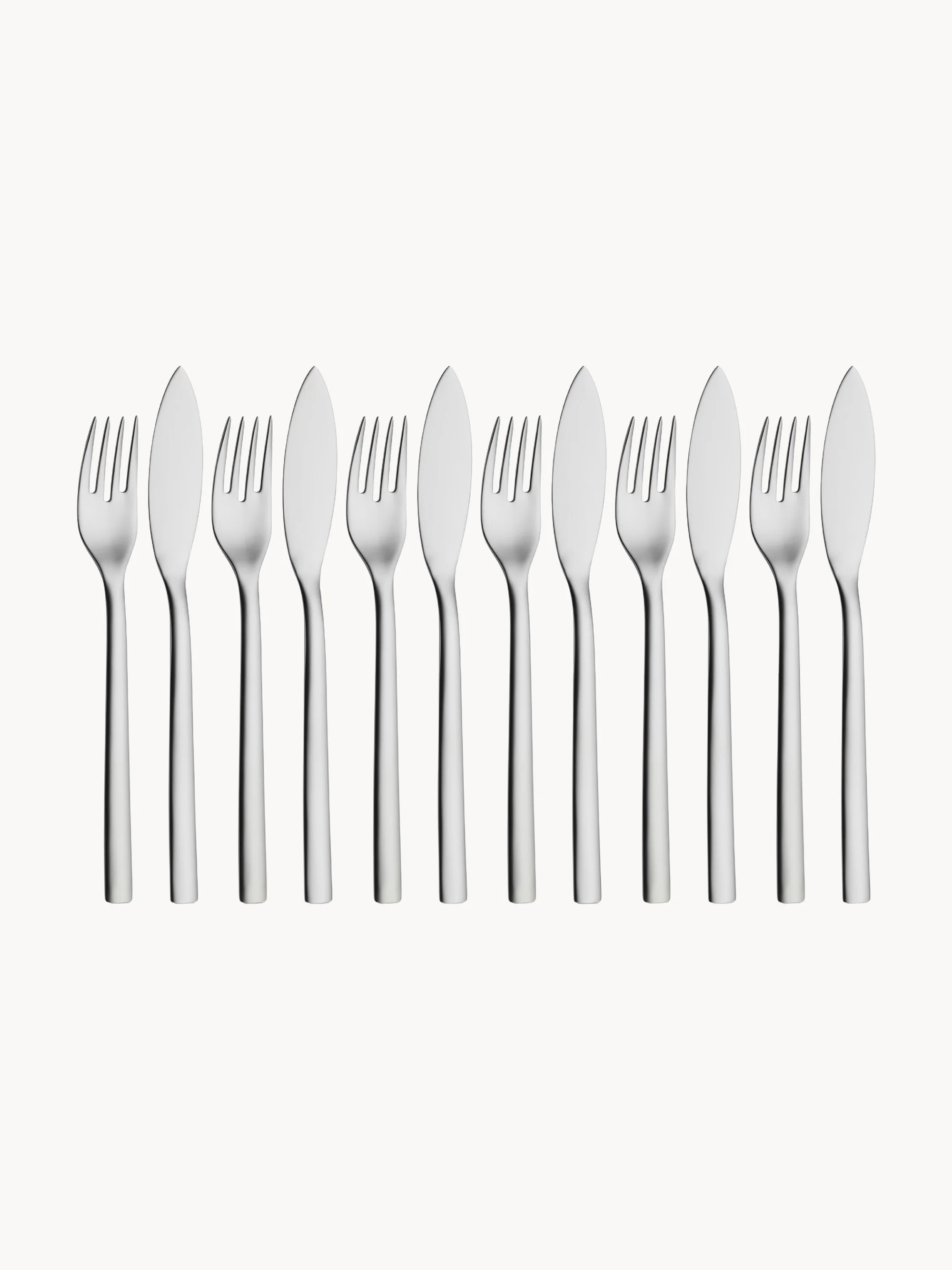 Poliertes Fischbesteck-Set Nuova, 12er-Set