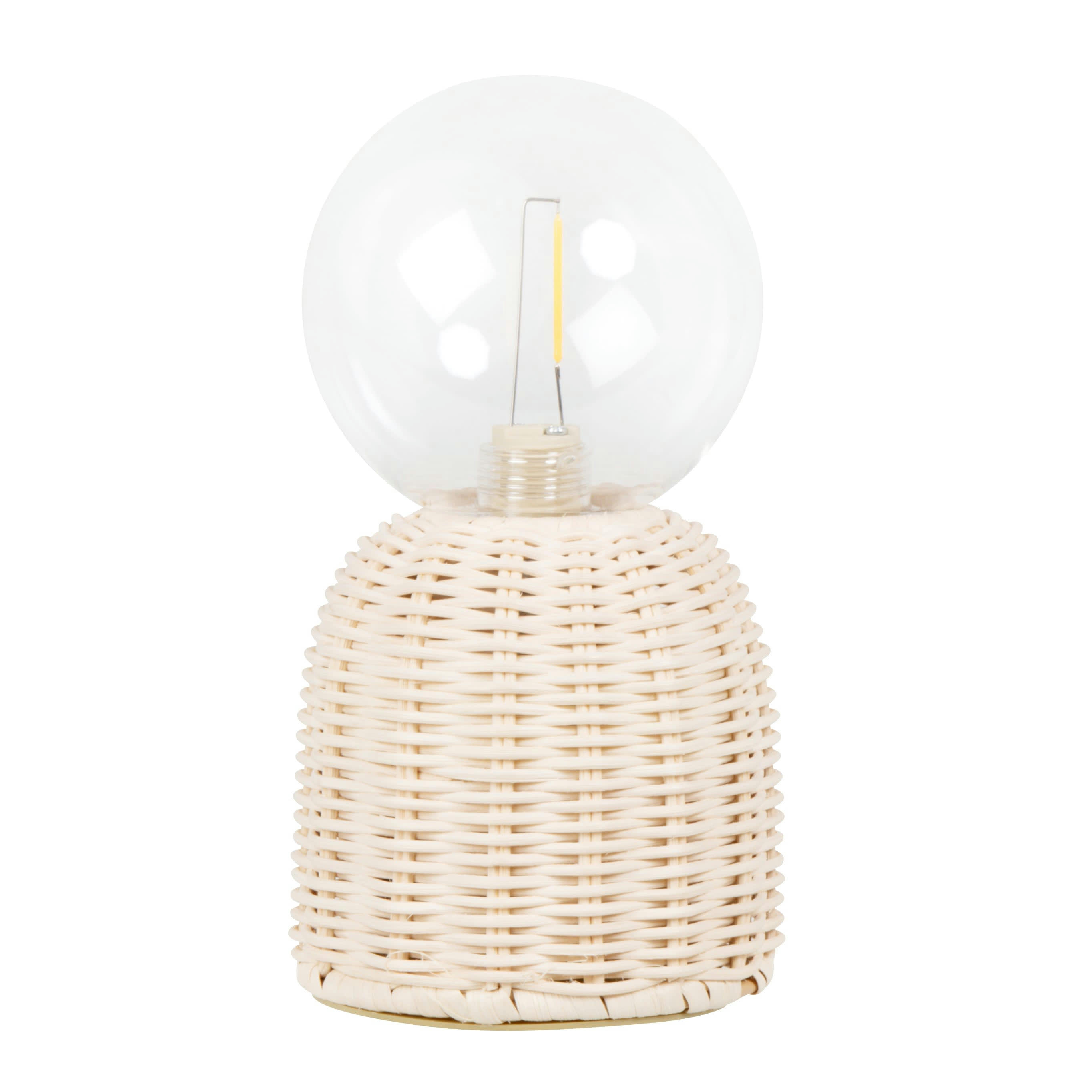 NUBIAN - Décoration lumineuse en rotin et globe en verre