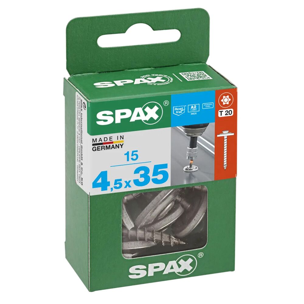 PLATELAGERSKRUE SPAX T-STAR T20 GALVANISERT 4,5X35MM 15STK