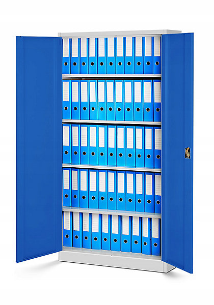 Armoire en métal verrouillable JAN H, 900 x 1950 x 400 mm, bleu gris