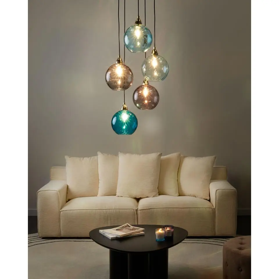 PABELLON - Hanglamp - Blauw - Metaal/Glas