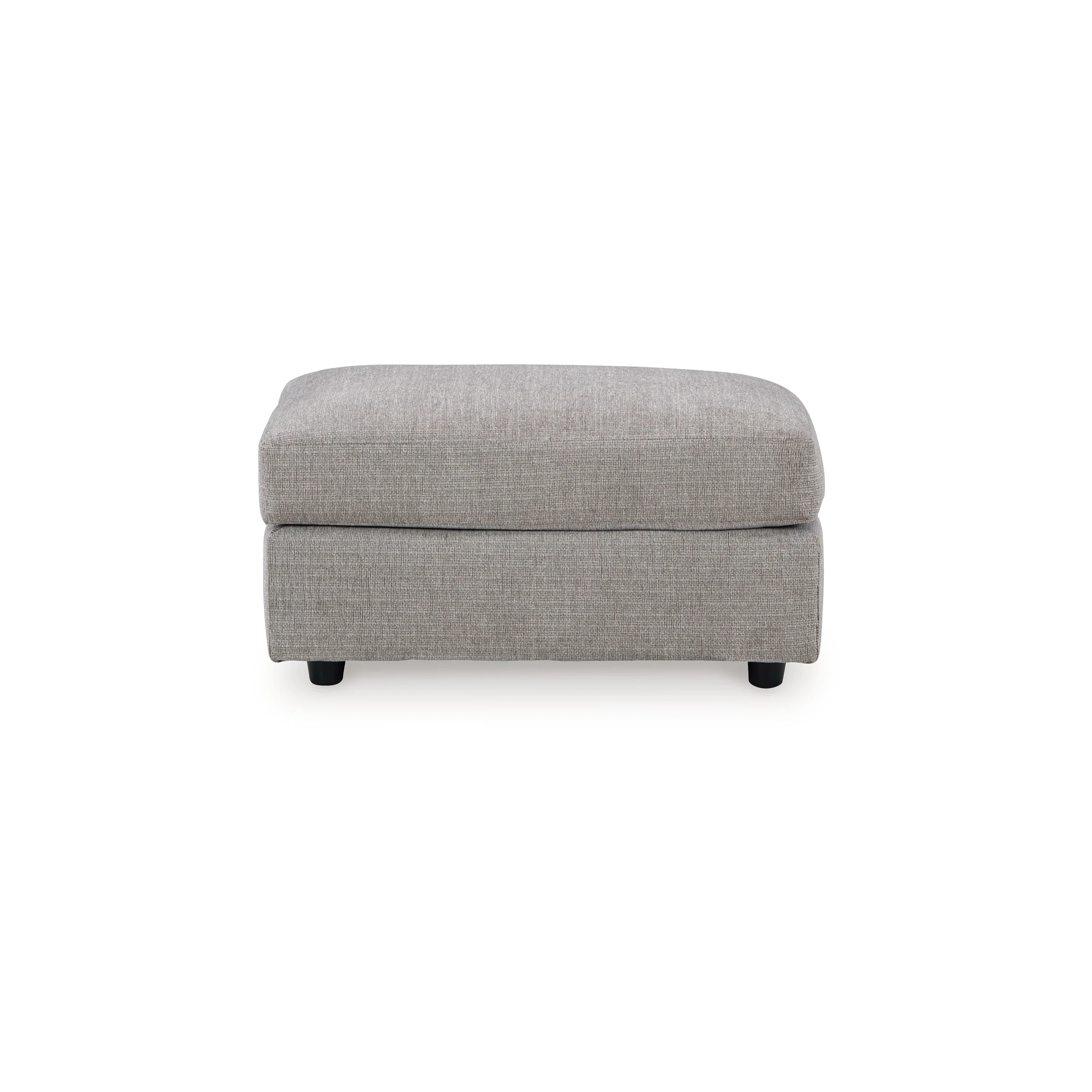 Ratty Ottoman, 33 Inch Rectangular Cushioned Light Gray Polyester