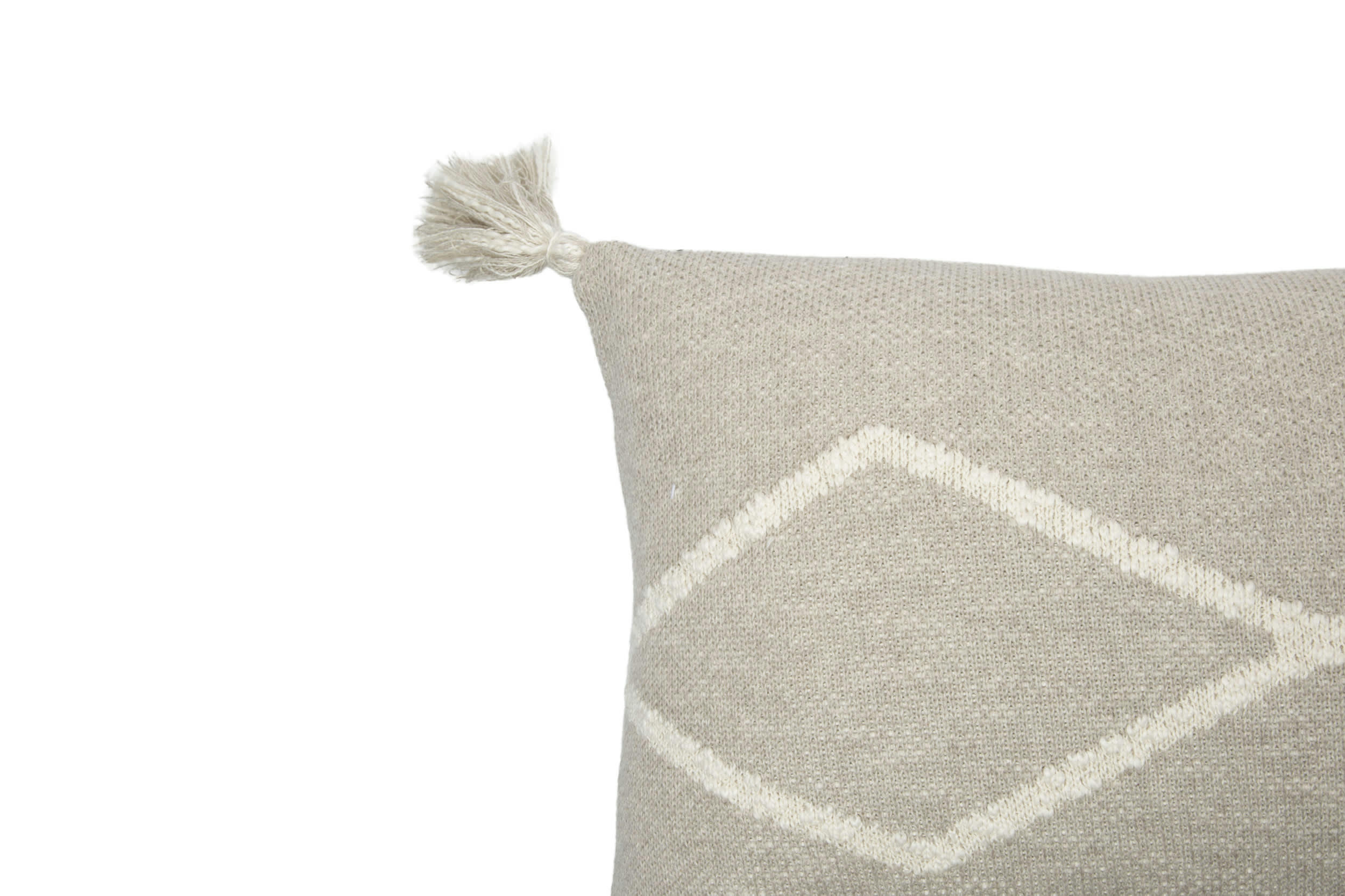OASIS - Coussin tricoté en coton beige 30x48