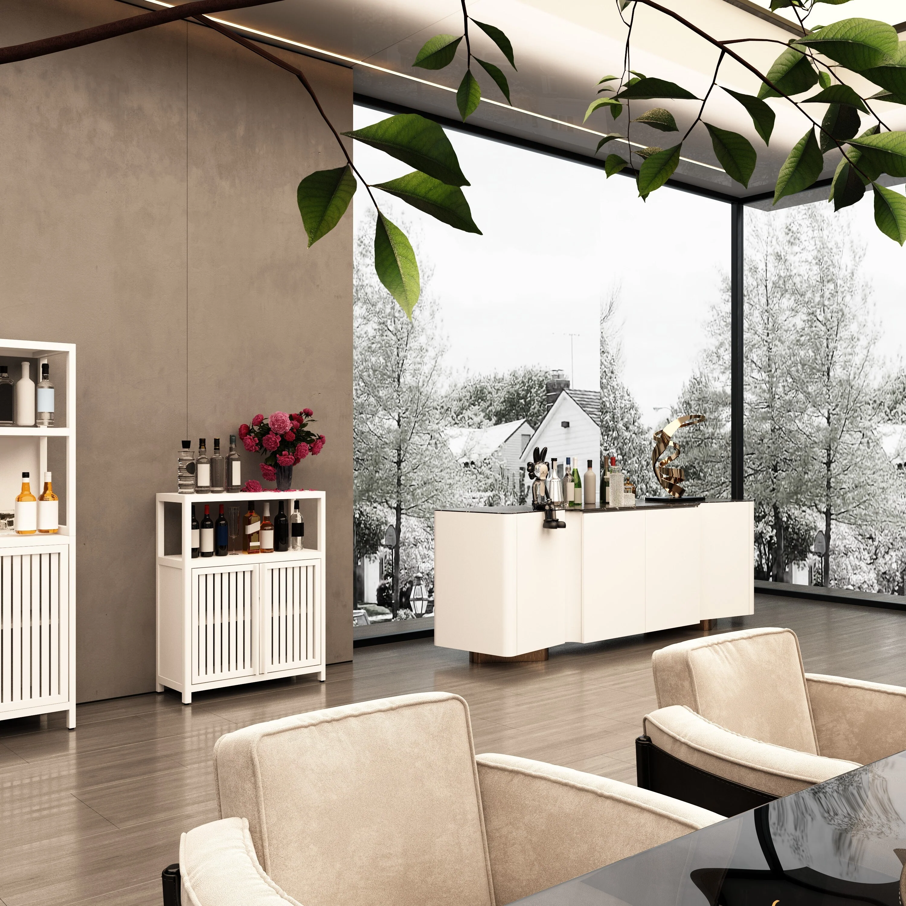 Large Capacity Bamboo Storage Cabinet Furniture