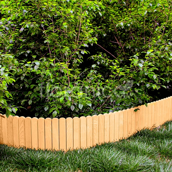 Beeteinfassung, Flexibler Holzzaun 200 x 30 cm Natur