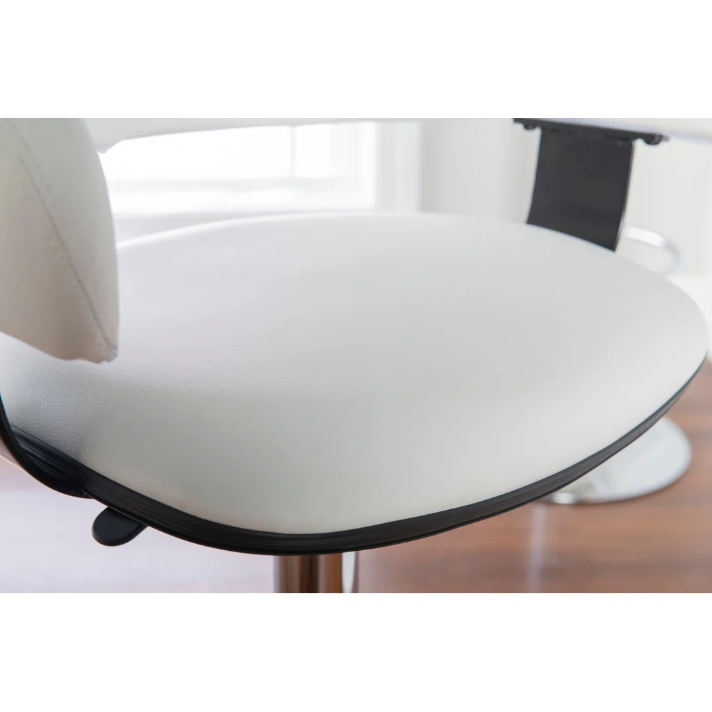 Roxie Faux Leather and Chrome Adjustable Height Bar Stool