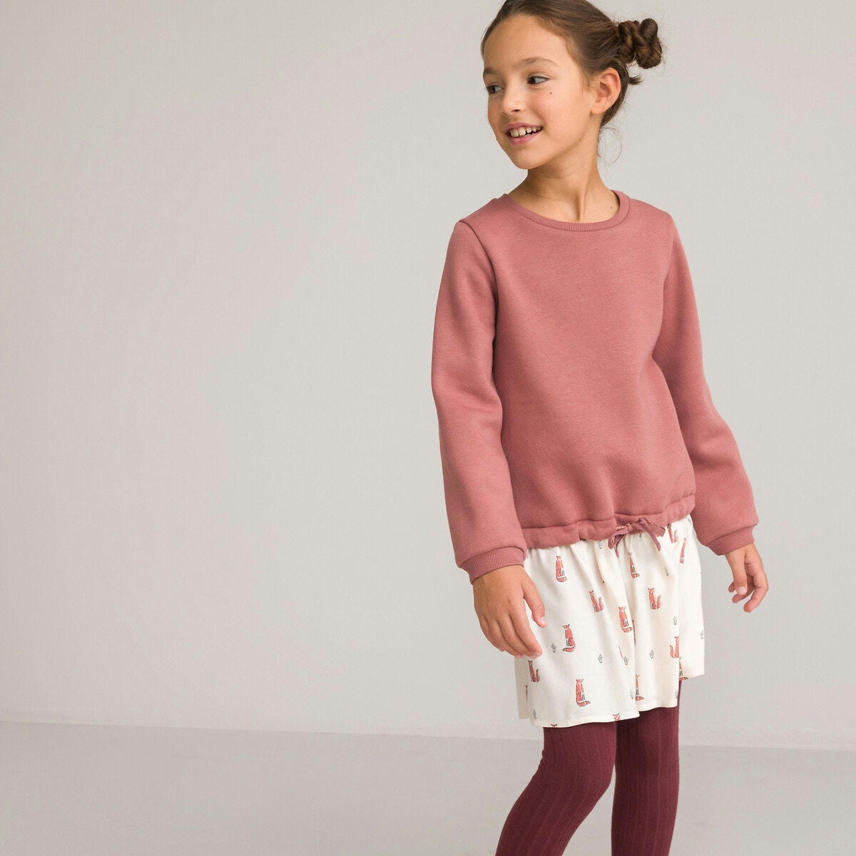 Robe manches longues effet 2 en 1