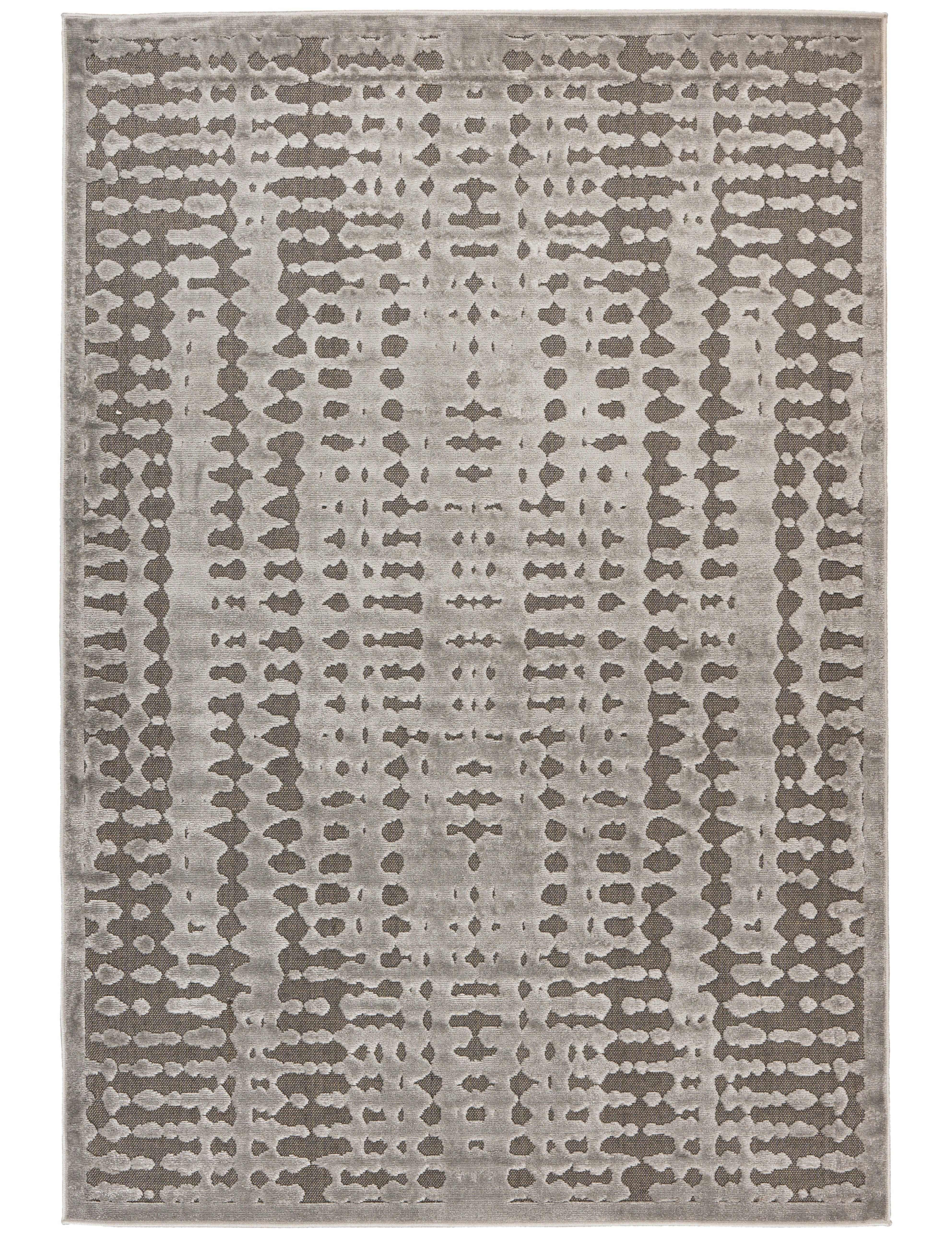 WEBO - Tapis de salon en polypropylène gris 80x160 cm