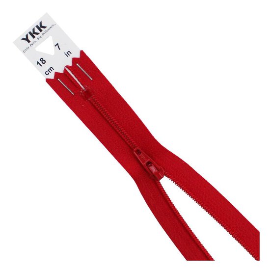 YKK Red Dress and Skirt Zip 18cm