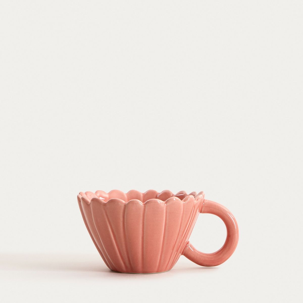 Kubek RASSET z kwiatem różowy 150 ml