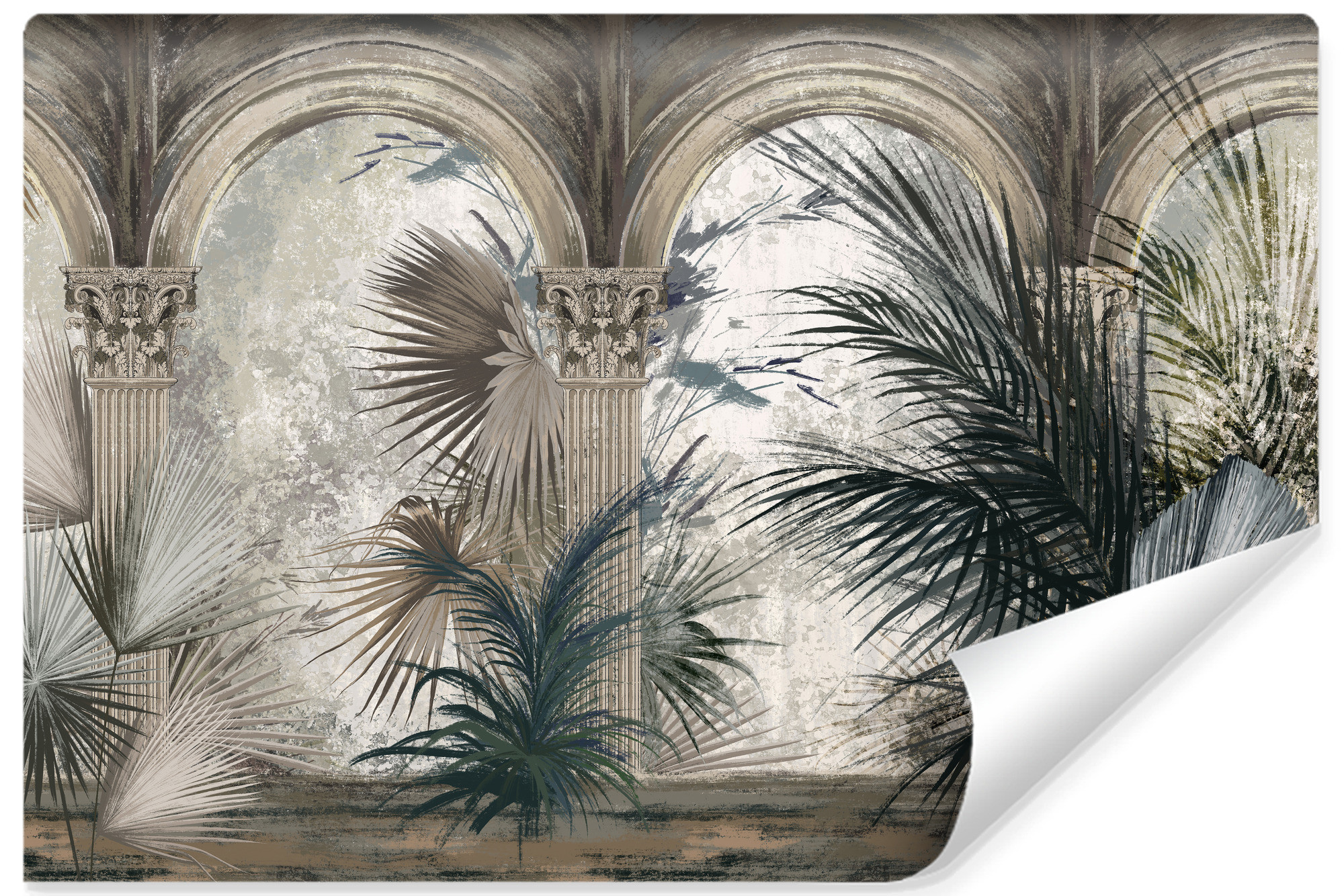 Fototapeta Abstrakcyjne Kolumny Liście Vintage 90x60cm