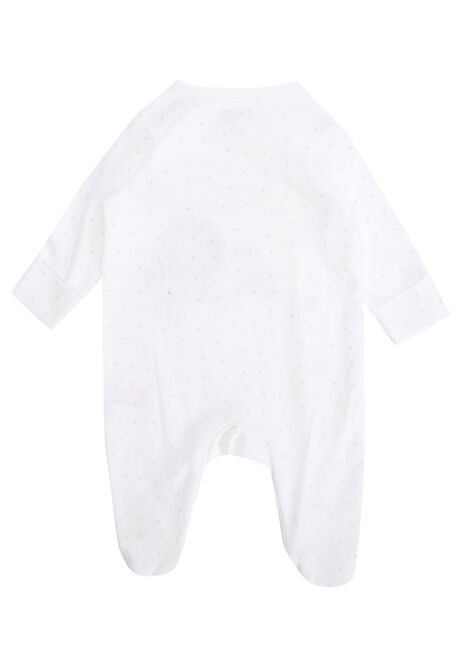 Baby Unisex White Daddy Lion Sleepsuit