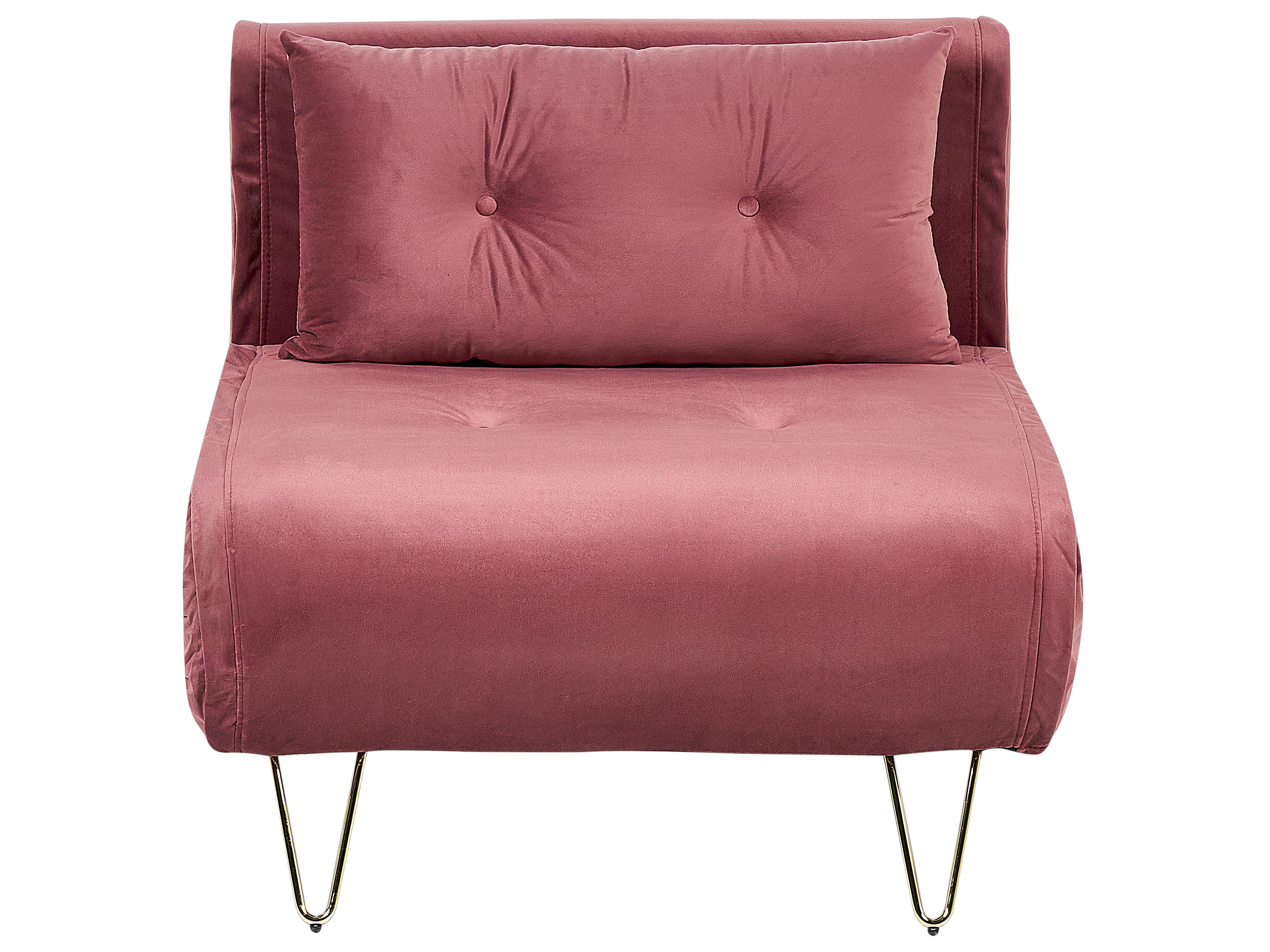 Sofa Bed 2 Seater VESTFOLD Velvet Pink