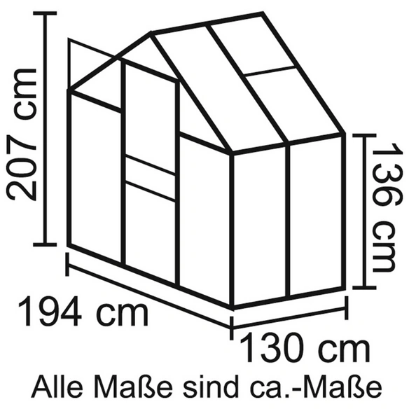 Gewächshaus »Apollo«, 2,5 m², Kunststoff/Aluminium, winterfest