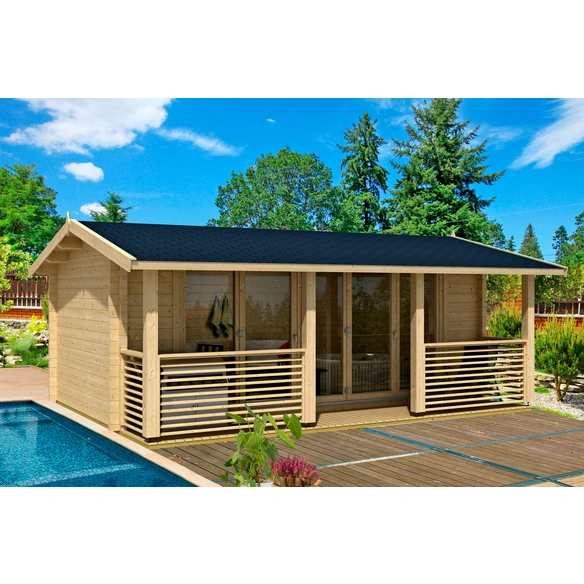 Blockbohlenhaus »Lyndhurst«, BxHxT: 610 x 244, 8 x 460 cm (Außenmaß inkl. Dachüberstand)