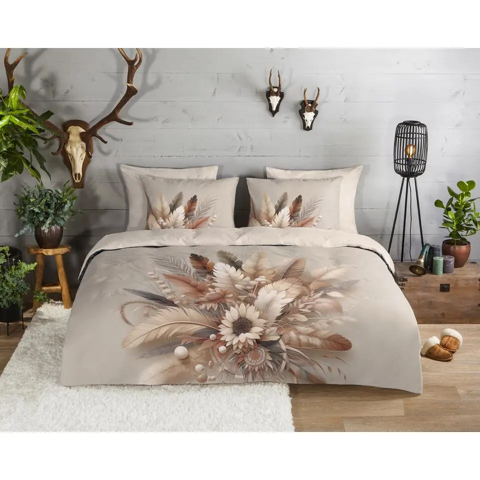Good Morning Bohemian Flanel Dekbedovertrek Zand-Lits-jumeaux (240 x 200/220 cm)