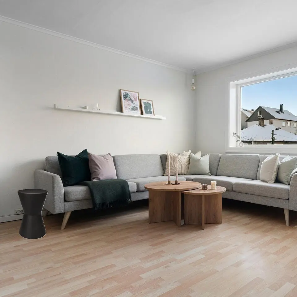 Home & Styling Bijzettafeltje - zwart - D29x H45 cm - Zink