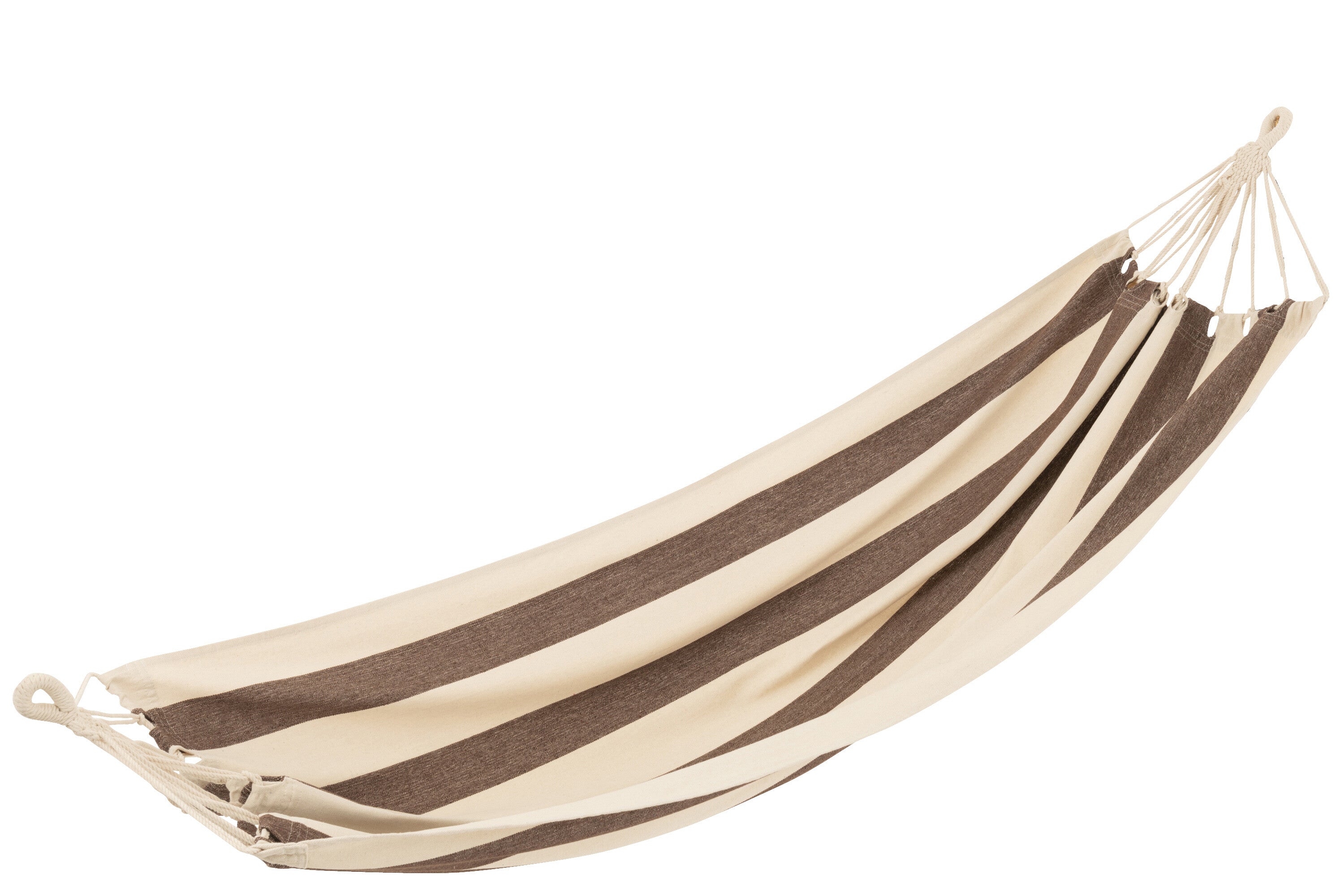J-Line hangmat Brede Strepen - katoen polyester - donkerbrui