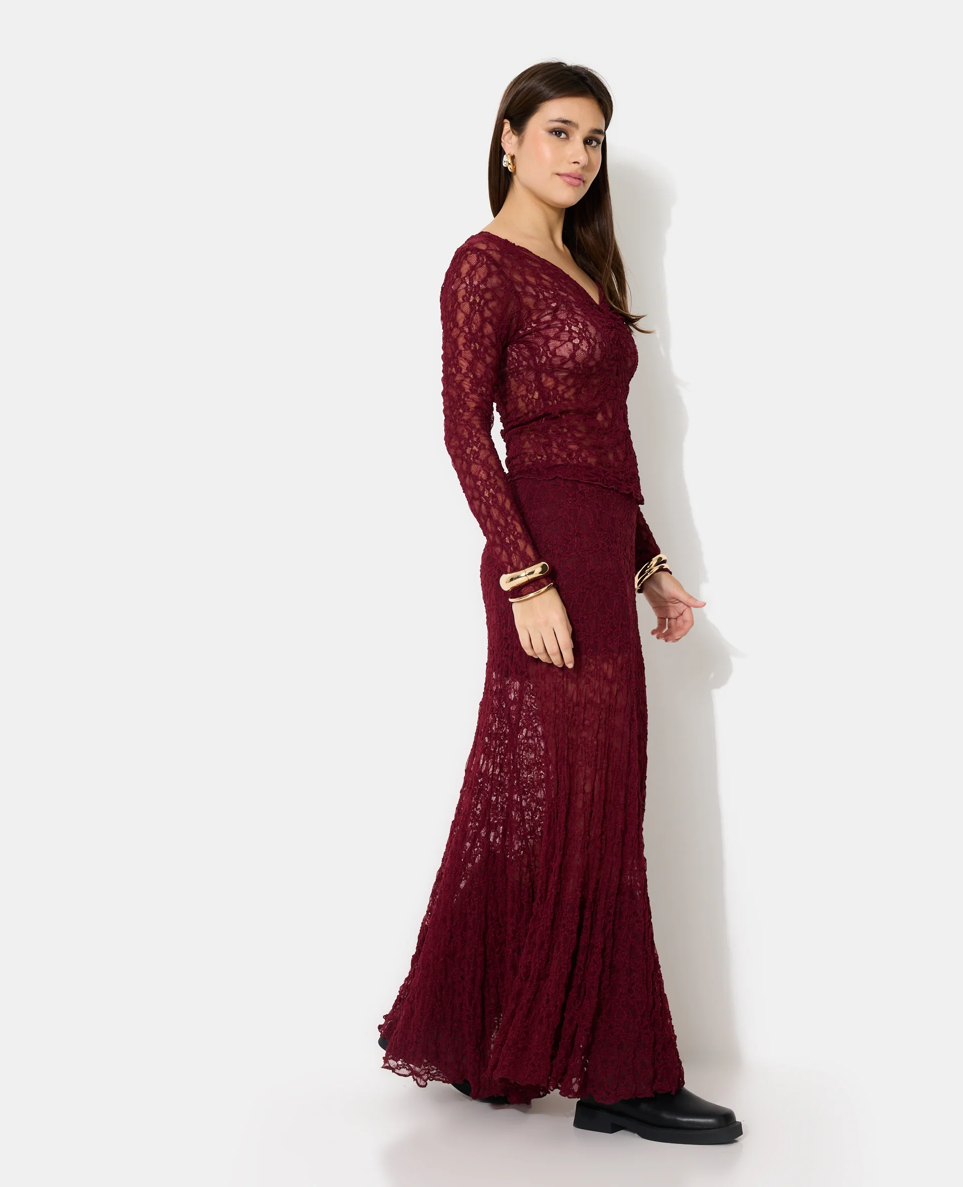 Jupe longue en dentelle