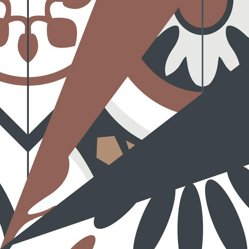 MIX VINTAGE CIMENT - Lot de 5 Contremarches MIX H 15xL100cm Multicolore Carreaux de Ciment