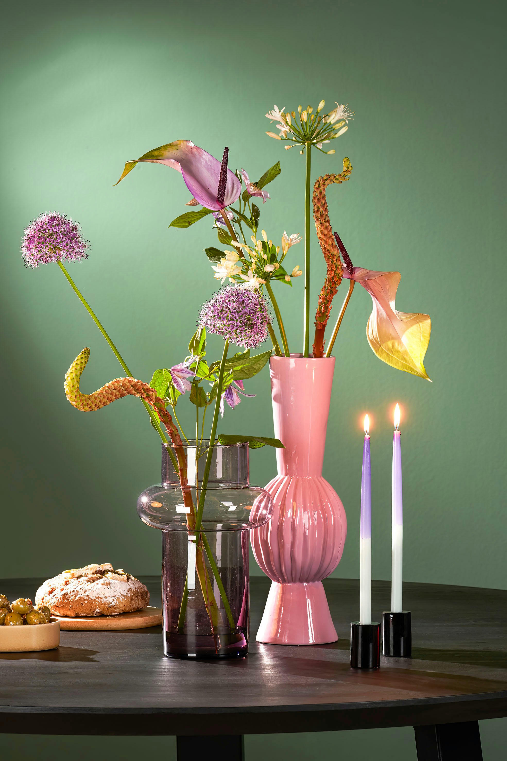 DIP-DYE - Lot de 4 bougies longue marron clair