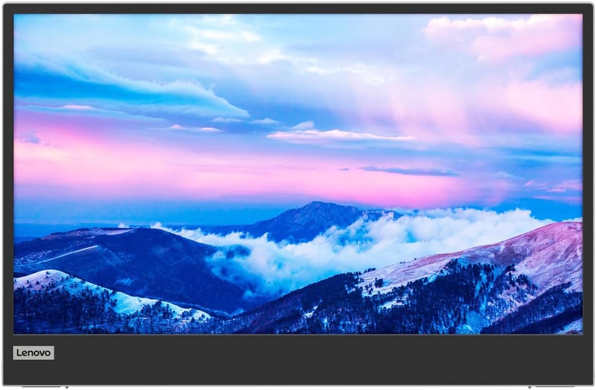 Lenovo L15 Portable Monitor  15.6” Display  Full HD Resolution  IPS Panel  250 nits Brightness  60Hz Refresh Rate  USB-C Ports  Height-Adjustable Stand  Flicker-Free Technology  Grey