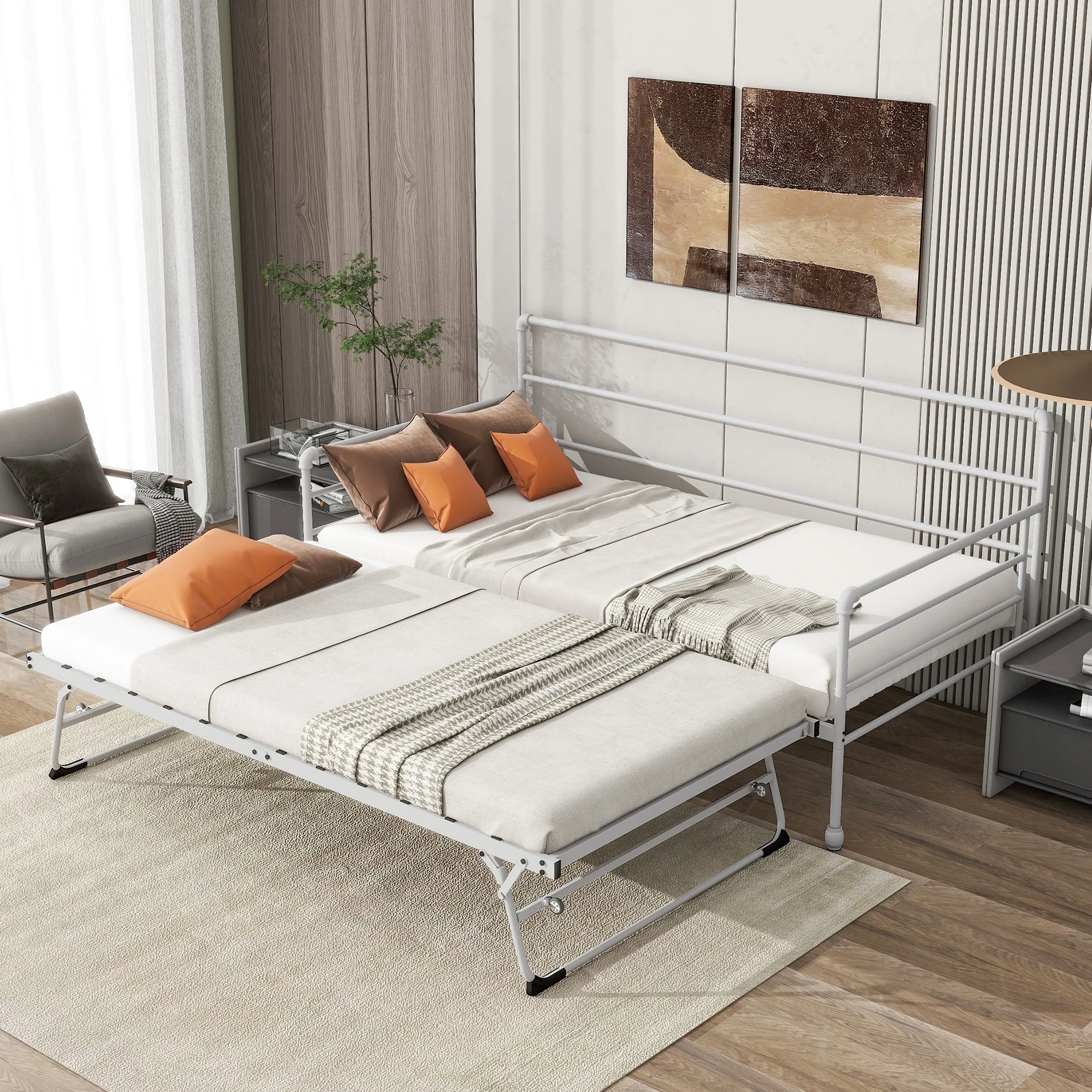 Twin Daybed With Pop Up Trundle Sofa Bed for adults for Living Room, Contemporary Furniture🥳🔔