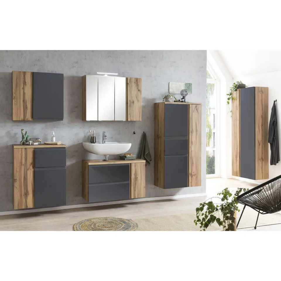 Kolomkast Varese - 65 x 35 x 180 cm - Grijs