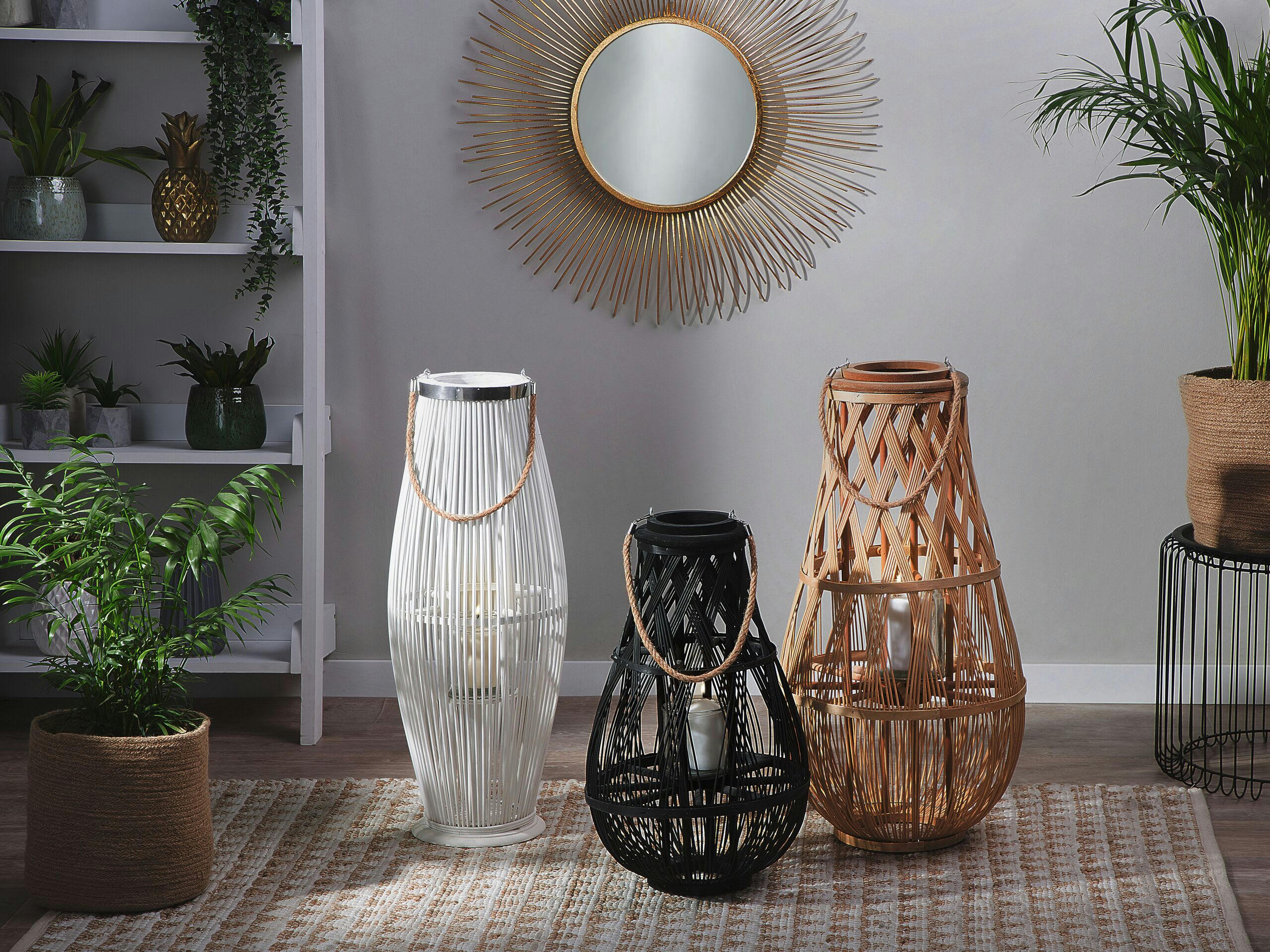 TONGA - Lanterne en bois clair 77 cm