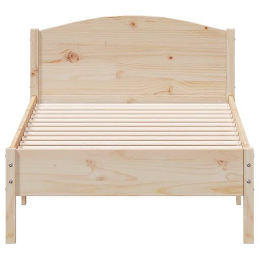 NNEVL Bed Frame with Headboard 90x190 cm Solid Wood Pine