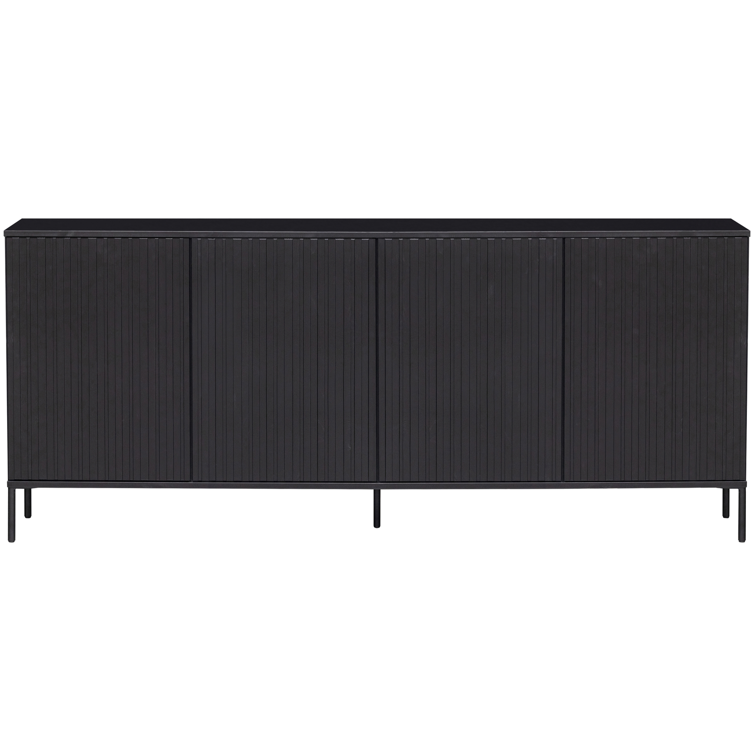 WOOOD dressoir New Gravure - Grenen - Zwart - 85x200x44
