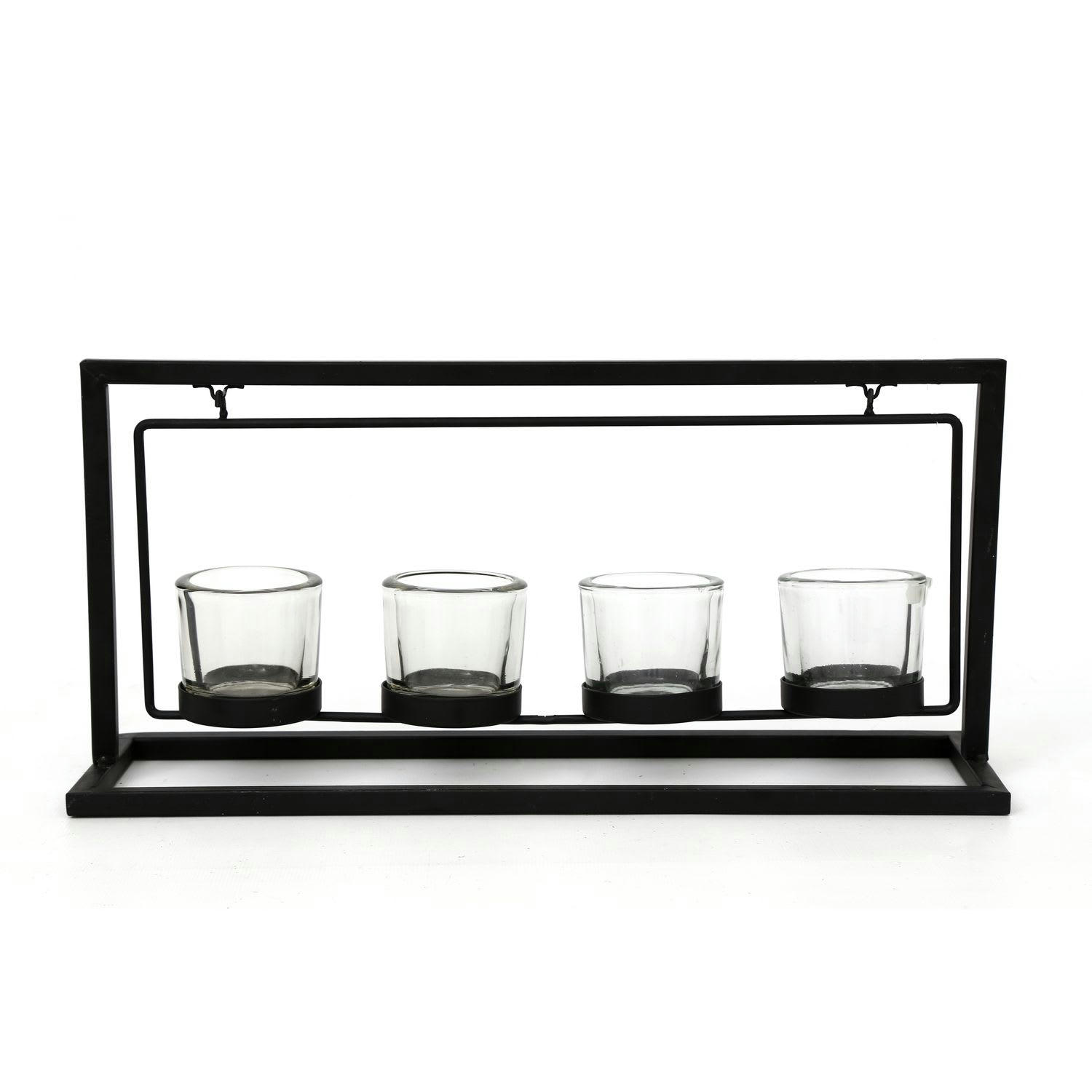 OLIC - Bougeoir design en métal olic l. 40 x h. 22 cm noir