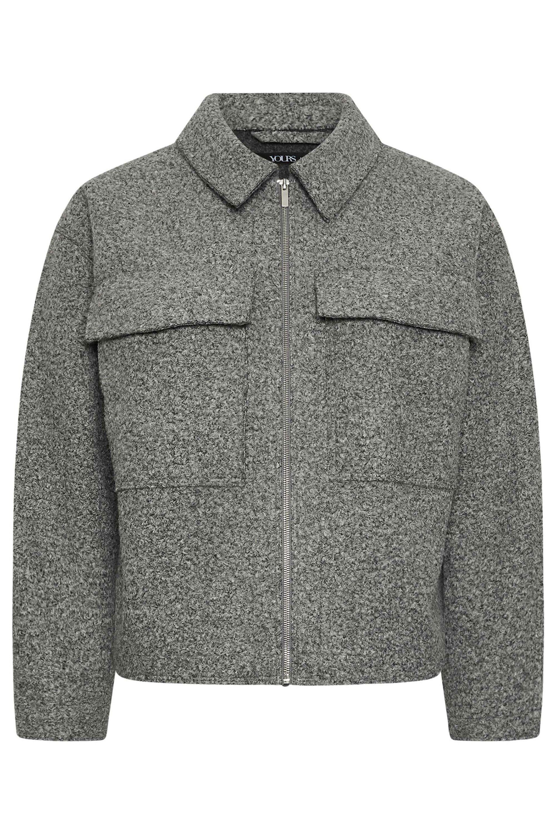 Yours Cropped Boucle Jacket