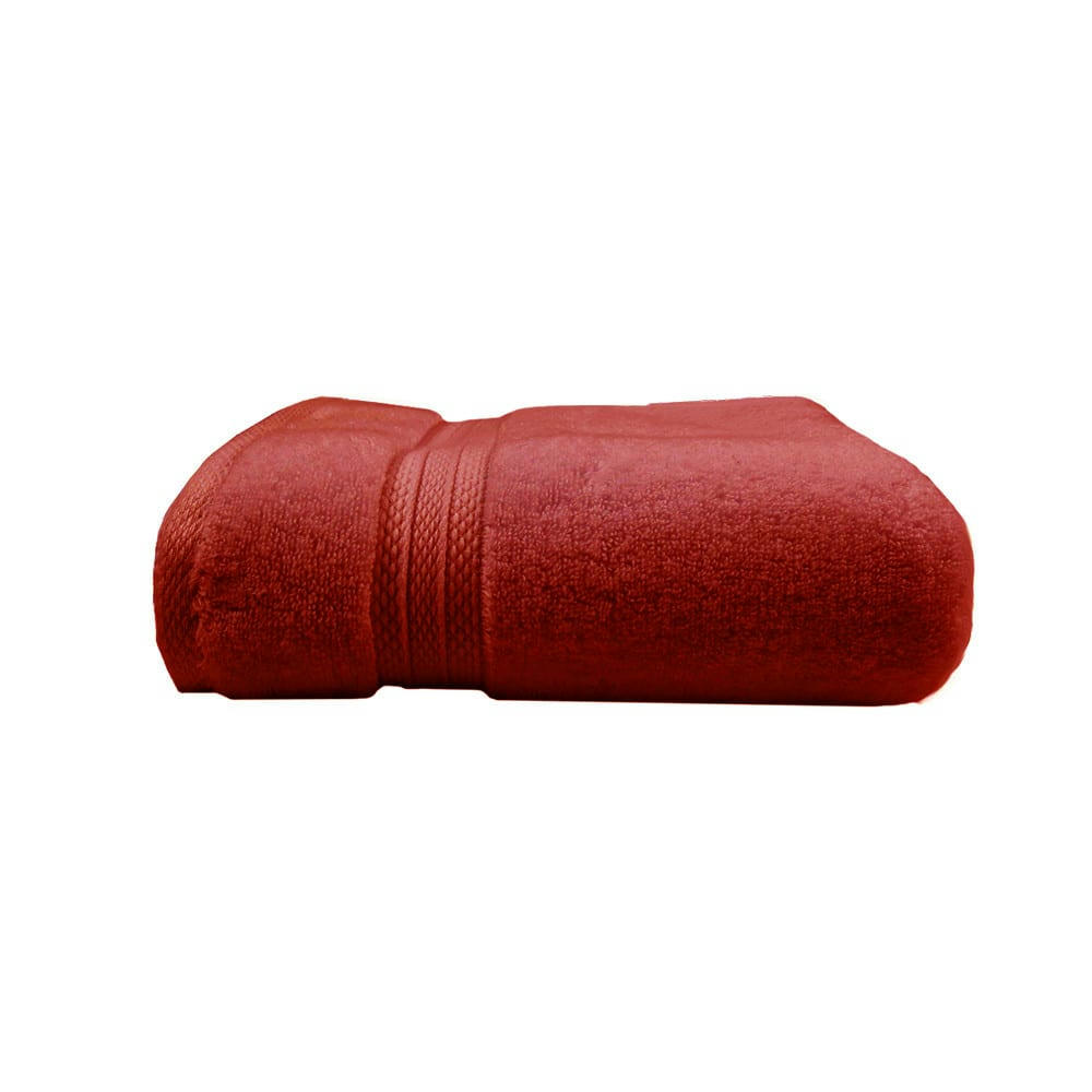 - Serviette eponge  pur coton rouge 50x100