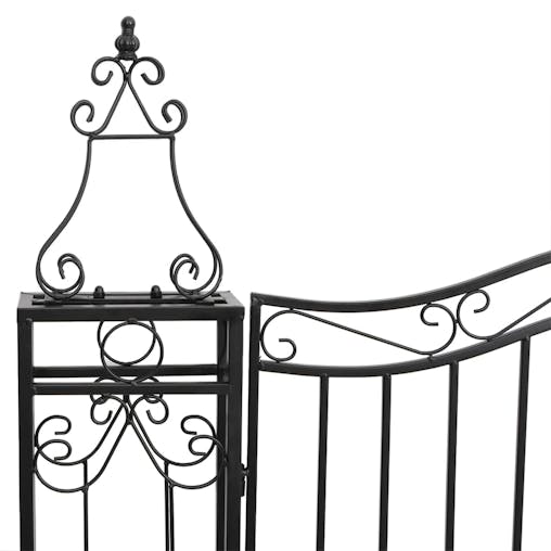 NNEVL Garden Gate Black 121x8x100 cm Wrought Iron
