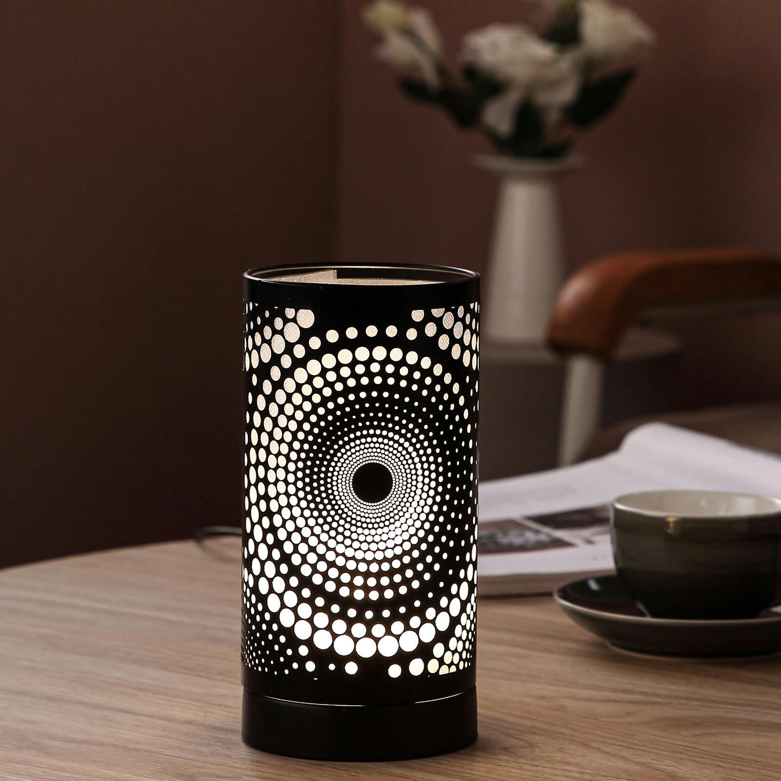 CALORYA N°12 - Diffuseur par Chaleur Douce en métal noir Commande par Touché - H21 cm