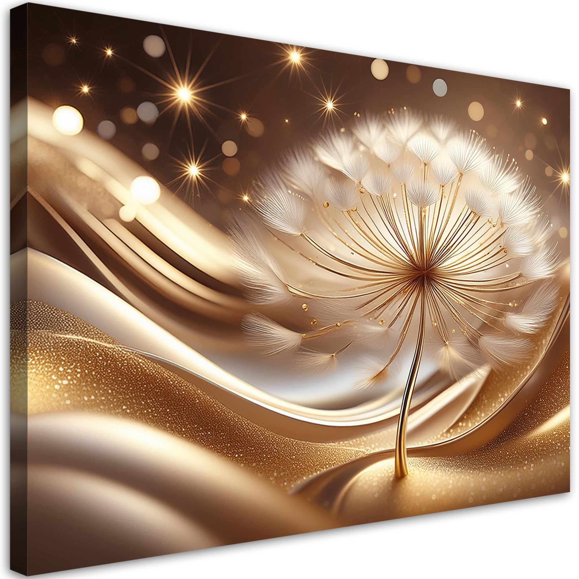 Feeby Obraz na płótnie, Kwiaty Złoty Glamour 60x40