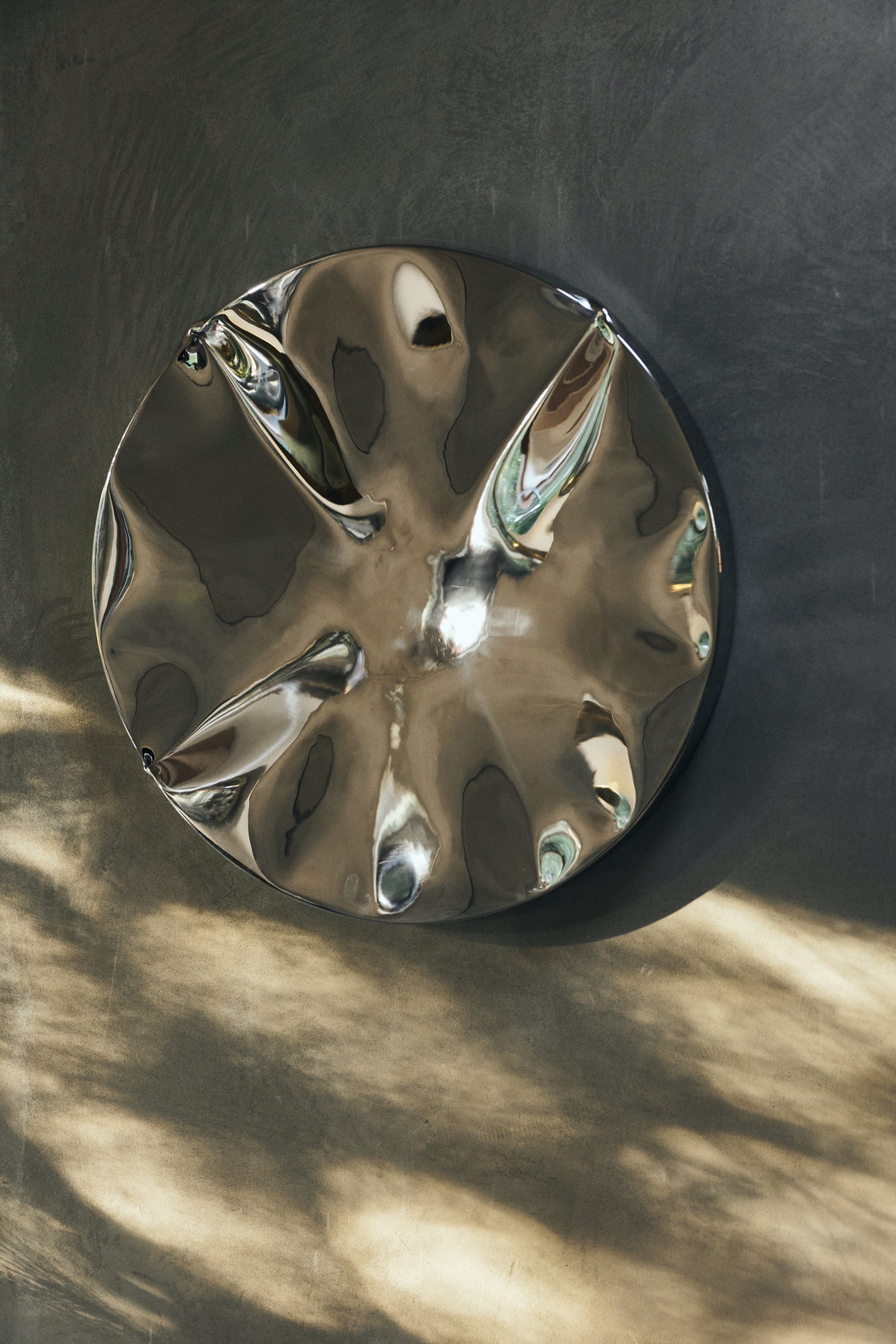 HKliving Dent Sculpture Wandornament Ø 68 cm - Chrome