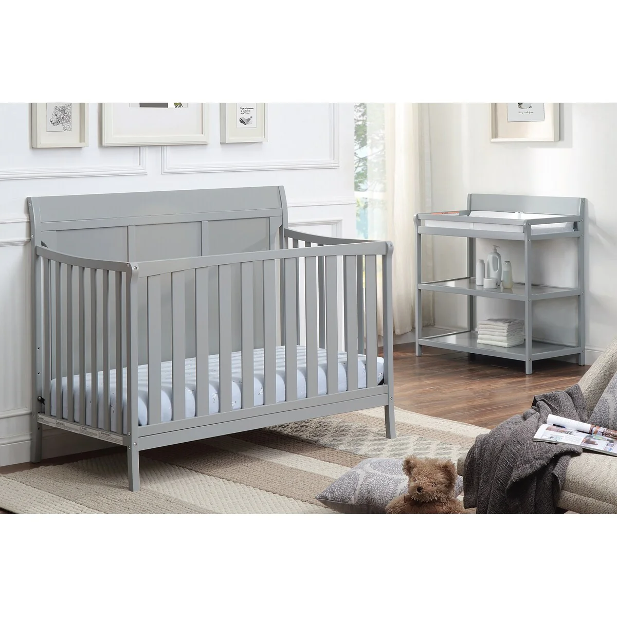 Suite Bebe Shailee 4-in-1 Convertible Crib Gray