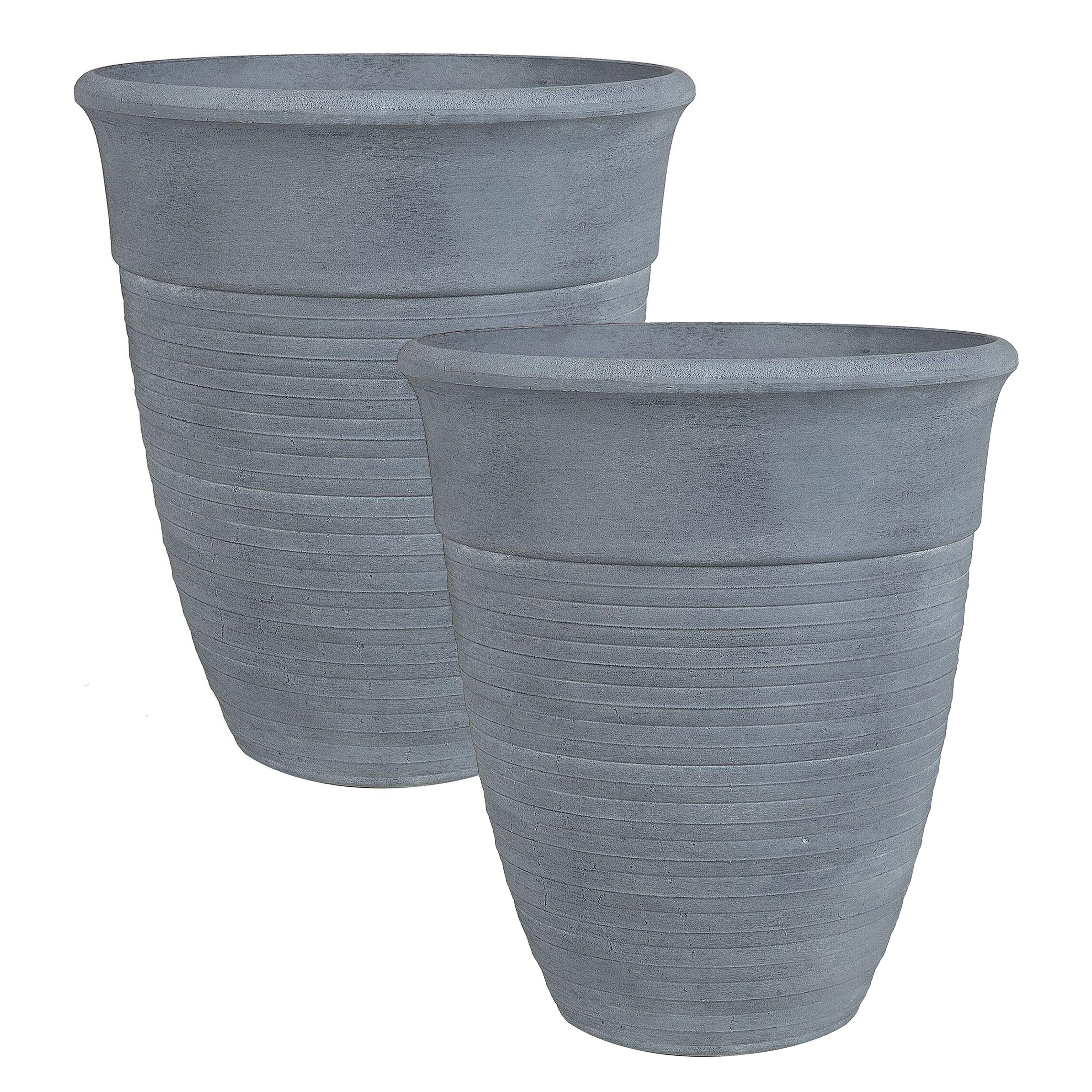 Set of 2 Plant Pots KATALIMA 50 cm Grey