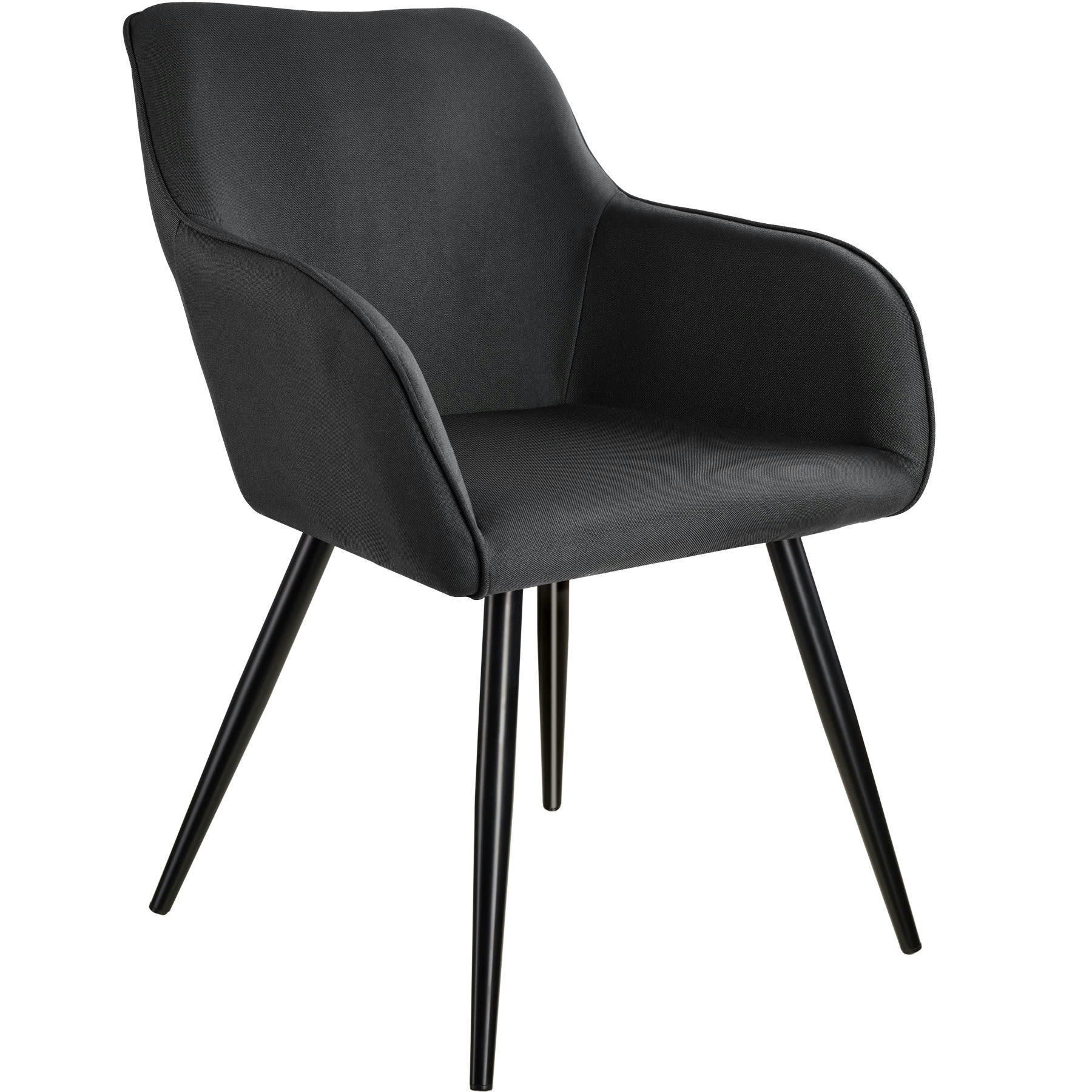 - Chaise Rembourrée, aspect lin noir