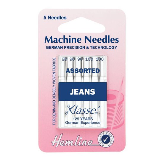 Hemline Assorted Jeans Machine Needle 5 Pack