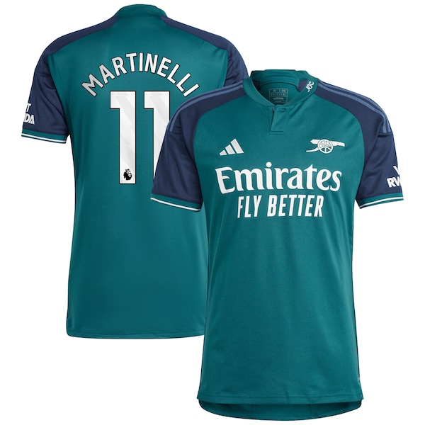 Gabriel Martinelli Arsenal adidas 2023/24 Third Replica Player Jersey - Green/Yellow