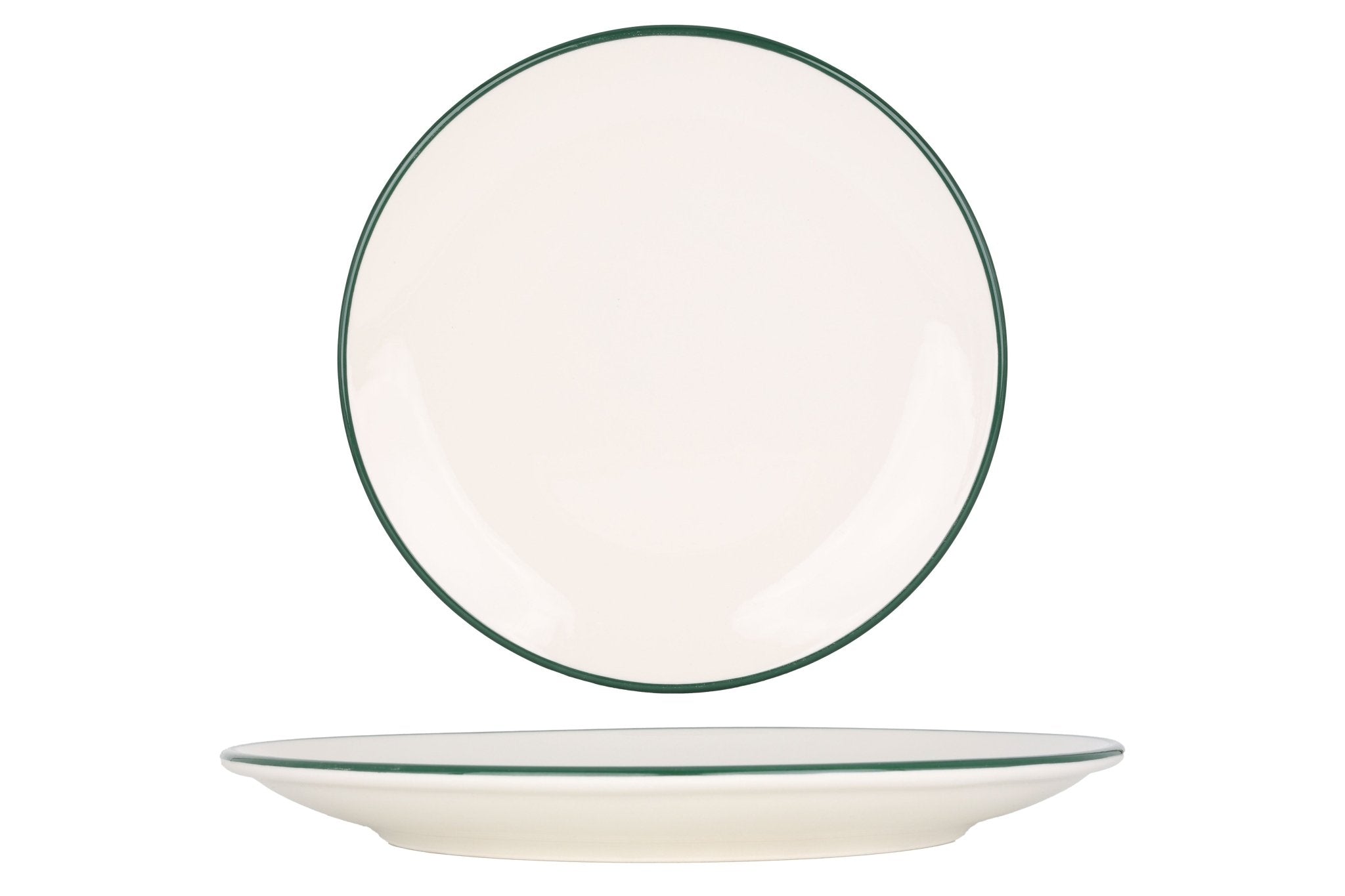 Rinart Dinerbord - Green Edge - Porselein - 27 cm - set van 6